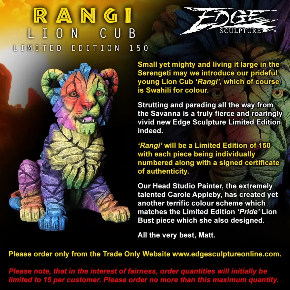 Limited Edition Lion Cub 'Rangi'